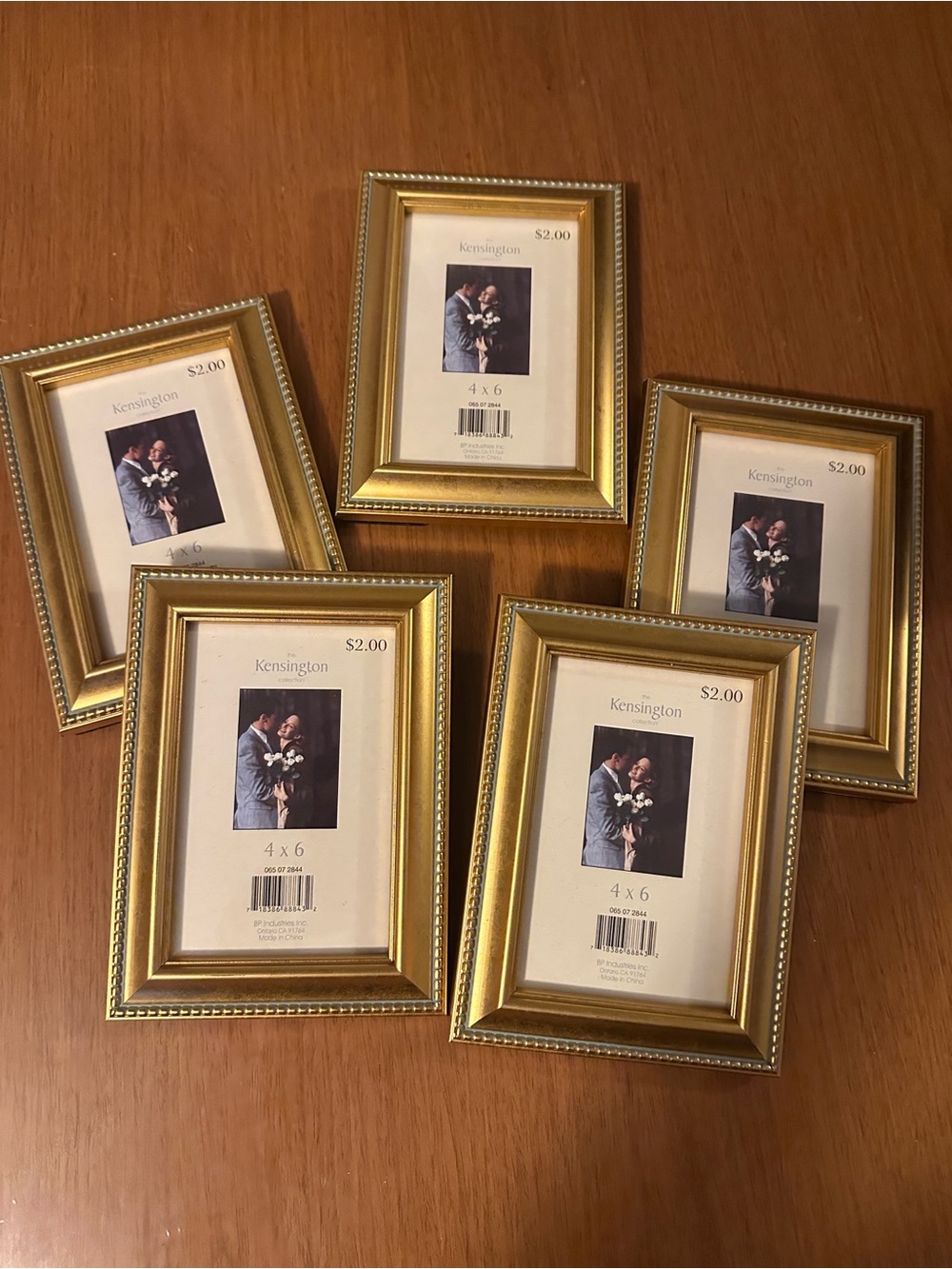Kensington Gold 4x6 Beaded Photo Frame (Set of 5)